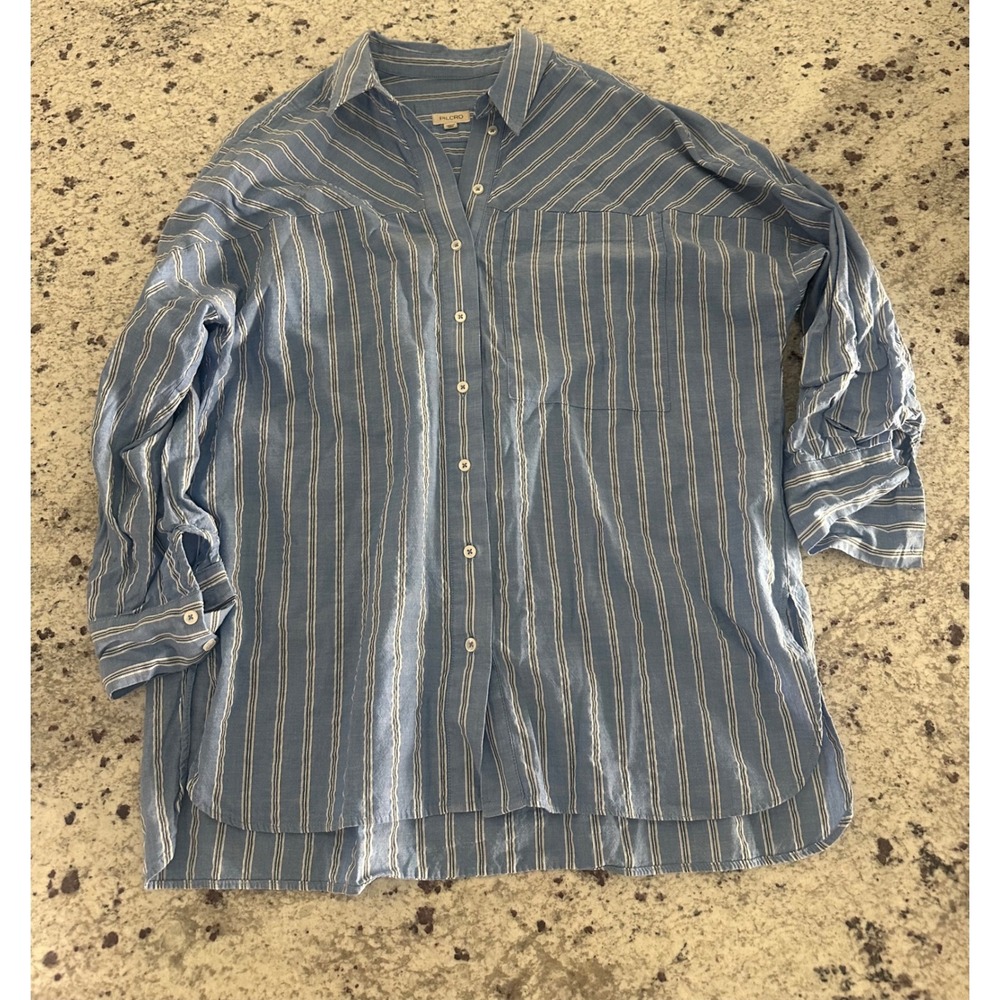 Pilcro Anthropologie Oversized Striped Button Down Shirt Small S